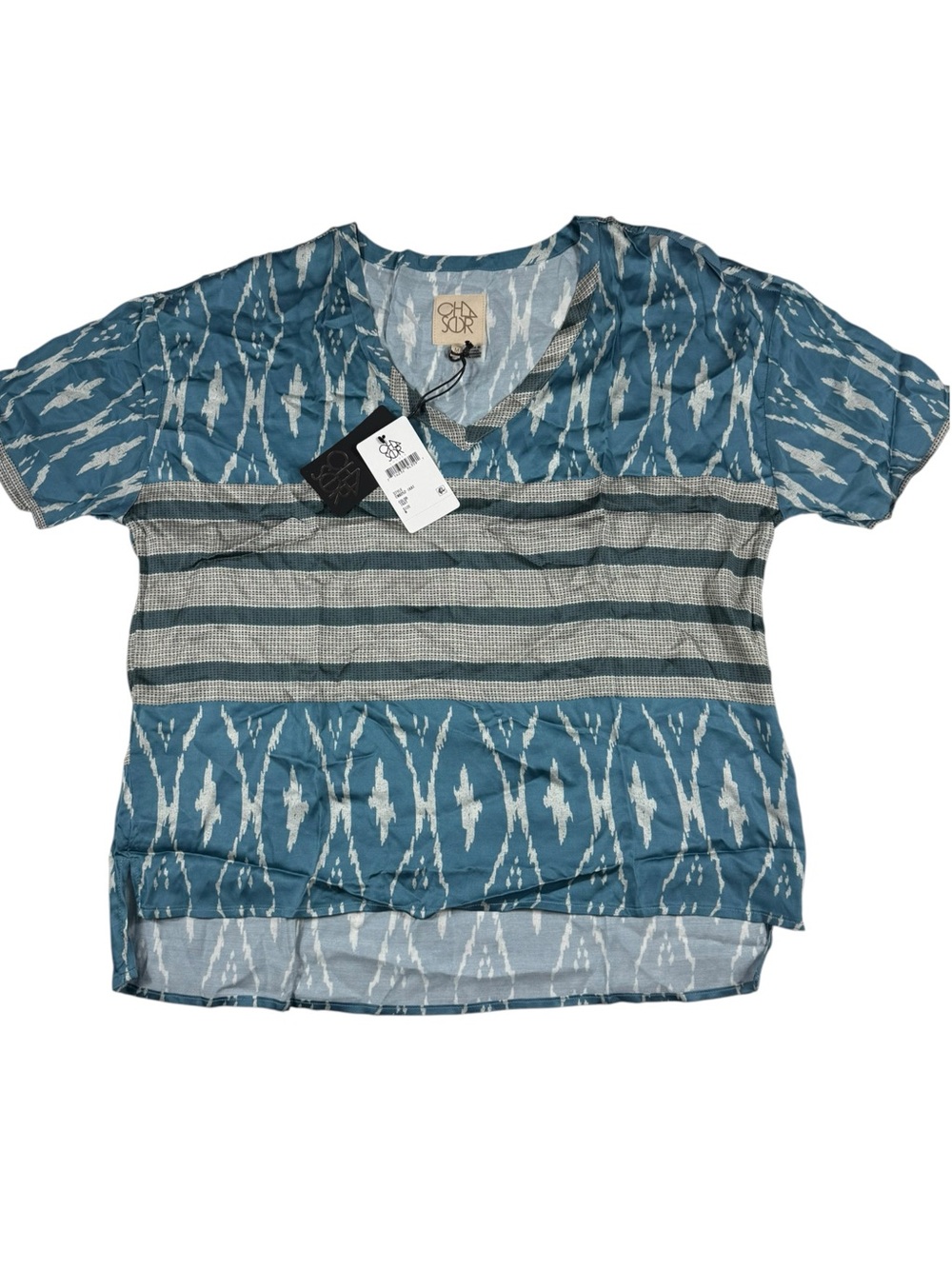 Chaser Ikat print blouse. NWT, M